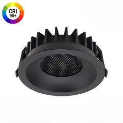 Oprawa LED Downlight HQ 20W 2000 lm, CCT 2600–6000 K, CRI 90+, okrągła, kąt świecenia 24° Czarna