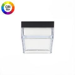 Lampa sufitowa plafon LED Czarna 9W CCT 2800K-6000K IP65 Kwadratowa