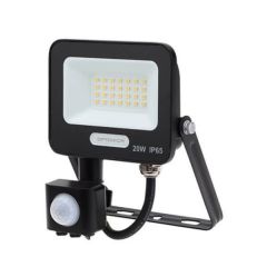 Halogen Naświetlacz LED HQ Czarny 20W 1800LM 6000K Biała Zimna z czujnikiem ruchu zmierzchu