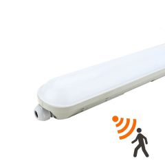 Lampa LED liniowa PIR HQ LED 120cm 40W 4400lm 6000K Biała Zimna IP65 hermetyczna łączona Czujnik Ruchu Zmierzchu MV