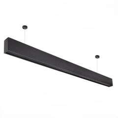 Lampa wisząca LED liniowa 38 W, 3800 lm, CCT 3000–6000 K, czarna, z efektem plastra miodu