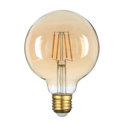 Żarówka E27 G95 LED 4W 400lm=35W Ciepła 2200K Filament Bursztynowy