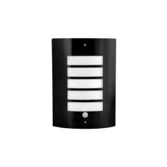 Lampa elewacyjna czarna 1x E27 IP44 Czujnik Ruchu Zmierzchu