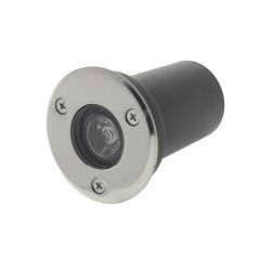 Lampa gruntowa LED 1W IP65 6000K Biała Zimna 80LM Srebrna