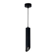 Lampa wisząca czarna ścięta tuba HQ 30cm halogenowa GU10