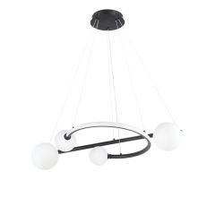 Lampa wisząca LED do salonu HQ 36W 2880lm Ø60cm 3000K dwa pierścienie czarna