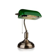 Lampka biurkowa gabinetowa - bankierska E27 - Zielona