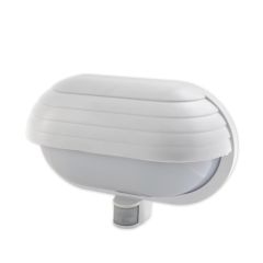 Lampa elewacyjna biała 1x E27 IP44 Czujnik Ruchu Zmierzchu