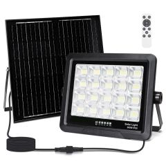 Halogen Naświetlacz solarny LED HQ Czarny ~300W 3000LM 6500K Biała Zimna Pilot Czujnik Zmierzchu IP65