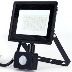 Halogen Naświetlacz LED 30W PIR 2510lm 6500K Biała-Zimna z czujnikiem ruchu zmierzchu Czarny