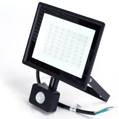 Halogen Naświetlacz LED 50W PIR 4300lm 4000K Biała-Neutralna z czujnikiem ruchu zmierzchu Czarny