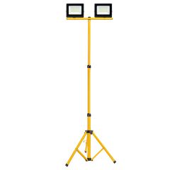 Halogen Naświetlacz HQ na STATYWIE LED 2 x 30W 5400lm 6500K Biała Zimna Przewód 3m