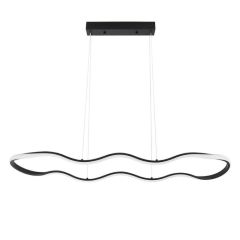 Lampa wisząca LED HQ 24W 1920lm 100cm 3000K Barwa Ciepła Fala Czarna
