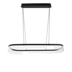 Lampa wisząca LED do salonu HQ 30W 2400lm 3000K Ciepła owalna czarna