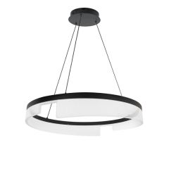 Lampa wisząca LED do salonu HQ 23W 1840lm Ø60cm 3000K  jeden pierścień czarna