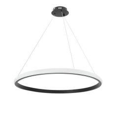 Lampa wisząca LED do salonu HQ 30W 2080lm Ø50cm 3000-6000K CCT pilot jeden pierścień czarna