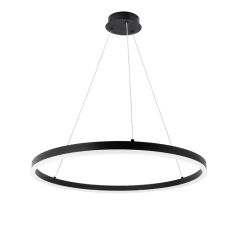 Lampa wisząca LED do salonu HQ 22W 1760lm Ø60cm 3000K  jeden pierścień czarna