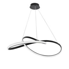 Lampa wisząca do salonu LED 30W 2300lm 4000K Biała Neutralna Pętla Obręcze Czarna