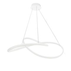 Lampa wisząca do salonu LED HQ 30W 2400lm Ø60cm 3000K Barwa Ciepła Pętla Obręcze Biała