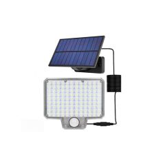 Halogen Naświetlacz solarny LED Szary 10W 500LM 6500K Biała Zimna Pilot PIR 