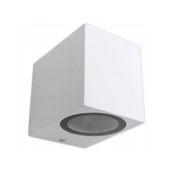 Lampa elewacyjna kwadrat biała 1x GU10 kubik
