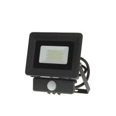 Halogen Naświetlacz HQ LED SLIM Czarny 20W 1700lm 6000K Biała Zimna z czujnikiem ruchu zmierzchu