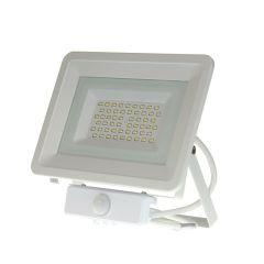 Halogen Naświetlacz HQ LED SLIM Biały 50W 4250lm 6000K Biała Zimna z czujnikiem ruchu zmierzchu