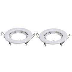 2 x Oprawka wpust sufitowy 80mm Biała Okrągła