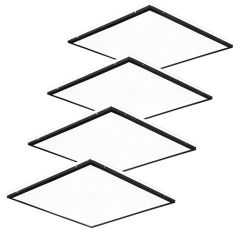 4 x Panel LED kwadratowy Natynkowy / Podtynkowy Czarny 60x60cm 40W 3500lm 4000K Biała Neutralna 