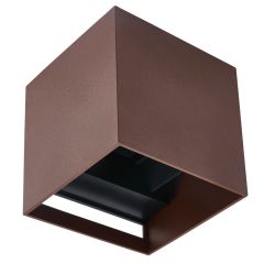 Lampa elewacyjna LED 6W 450lm 3000K Kwadratowa góra-dół Corten