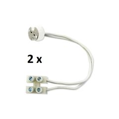 2 x GNIAZDO przyłączeniowe ceramiczne GU5.3 / MR16 + złączki