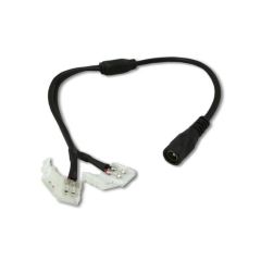 Złącze Taśmy LED 8mm, jednokolorowych, Zatrzask 2x8mm z Gniazdem DC 2.1/5.5