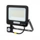 Halogen Naświetlacz LED HQ Czarny 50W 4500LM 6000K Biała Zimna z czujnikiem ruchu zmierzchu