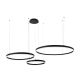 Lampa wisząca LED do salonu HQ 70W 5600lm Ø80cm 3000K  trzy pierścienie czarna 