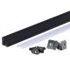 Profil LED aluminiowy narożny czarny z Mlecznym Kloszem i Zaślepkami 2m