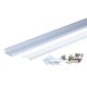 Profil LED aluminiowy wpuszczany anodowane z Mlecznym Kloszem i Zaślepkami  29.2 x 9.5 x 2000mm
