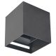 Lampa elewacyjna 1x G9 Kwadratowa góra-dół IP65 Szara