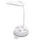 Lampka biurkowa LED HQ Biała 4.6W 450lm CCT Gniazdka 230V Ściemnialna