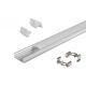 Profil LED aluminiowy napowierzchniowy Anodowany z Mlecznym Kloszem i Zaślepkami 2M